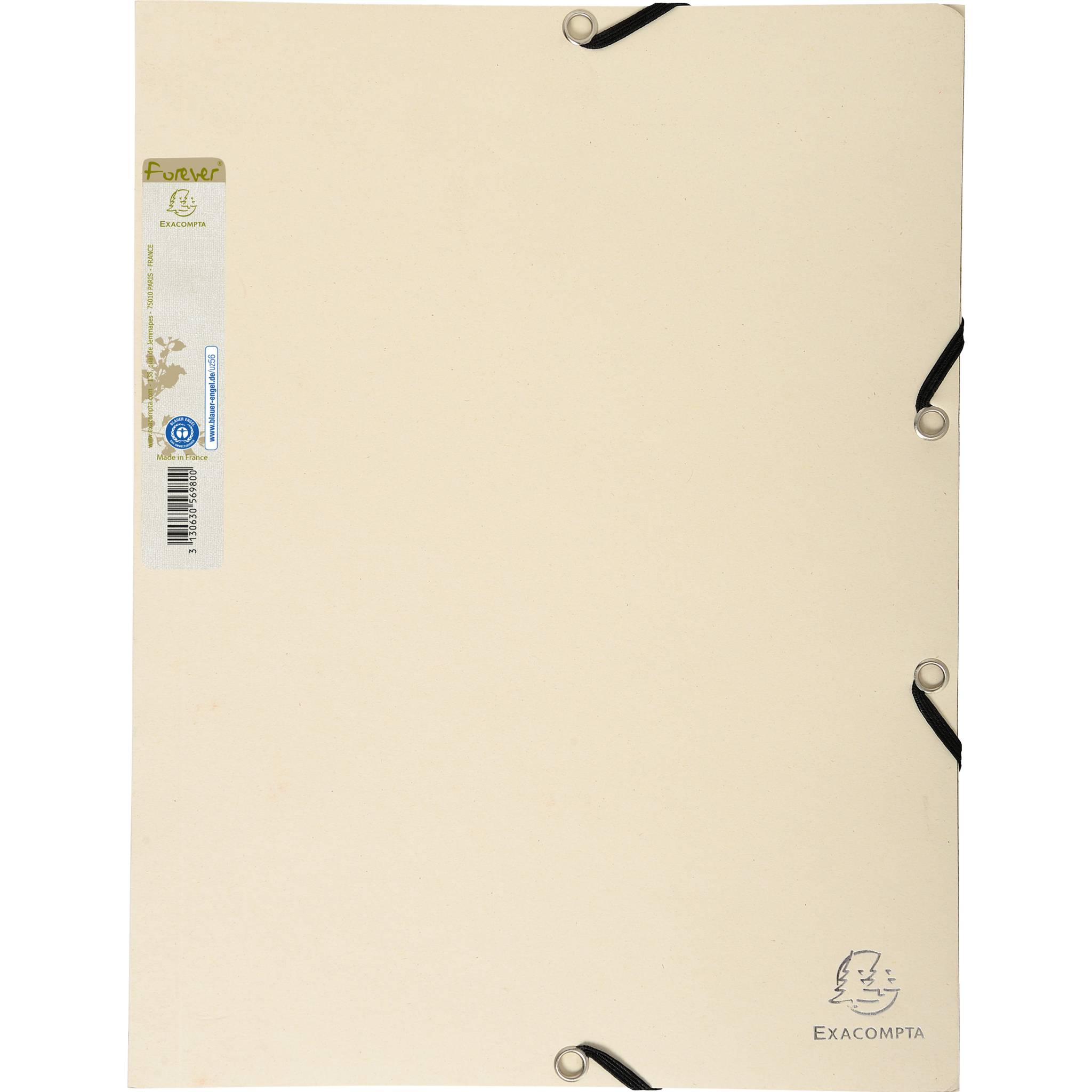 Exacompta 25x Sammelmappe +Gummizug 3 Klappen A4 RC Kart. Sandfarbe 56986SE