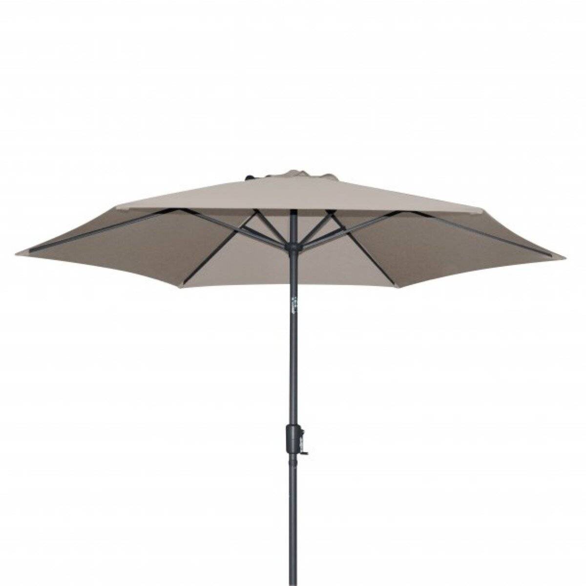 Greemotion Sonnenschirm Ø 270 cm in Beige – mit Kurbel, Knickgelenk & UV-Schutz 35+