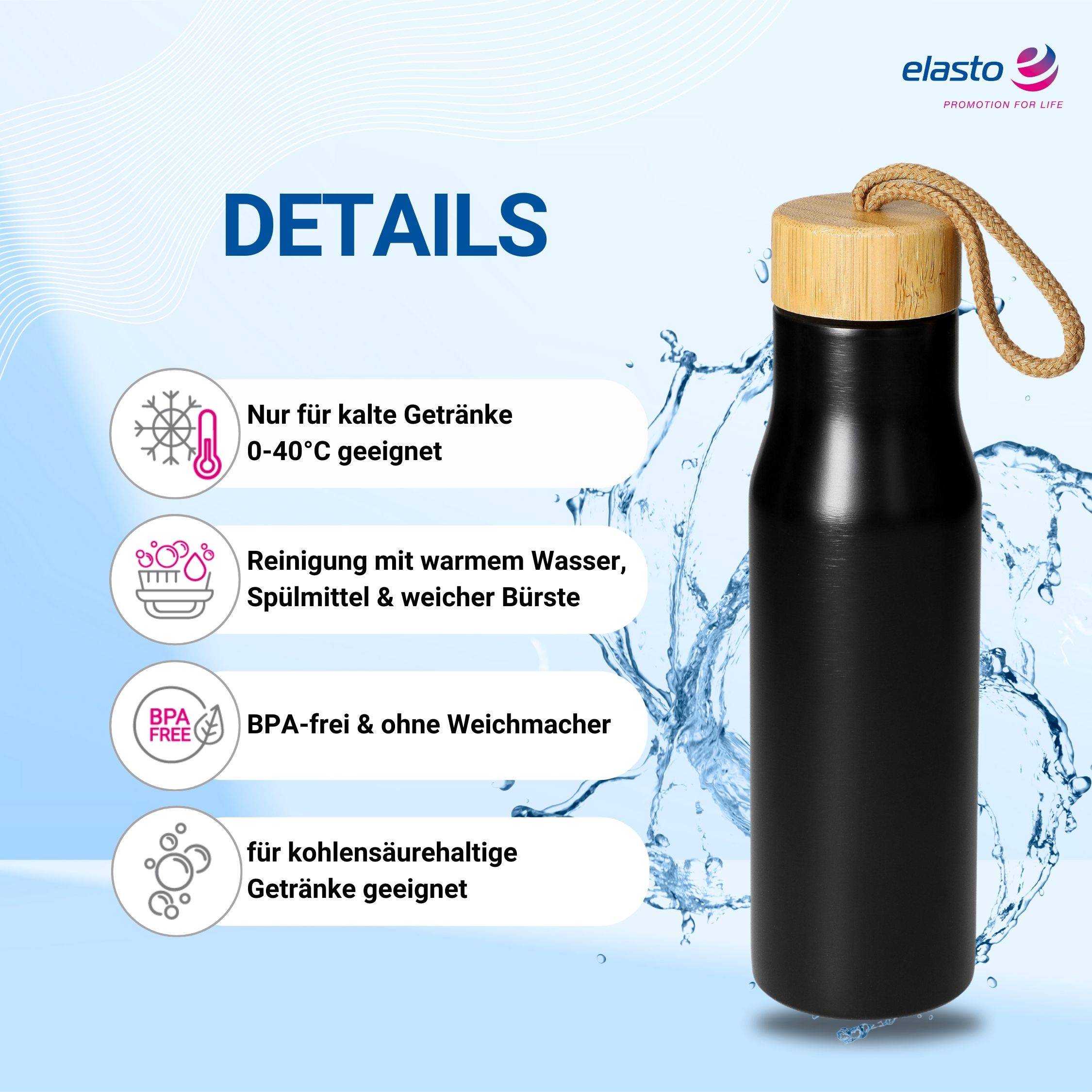 Trinkflasche "Kopenhagen" 500 ml silber