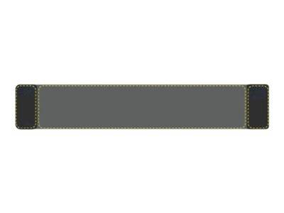 Schwarzes rechteckiges gepolstertes Armband oder Riemen mit langem grauem Mittelteil und abgerundeten Endkappen