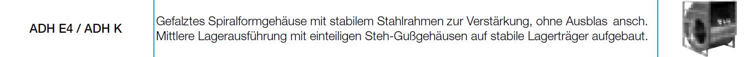 Nicotra-Gebhardt Ventilator, Typ: ADH E4-0500