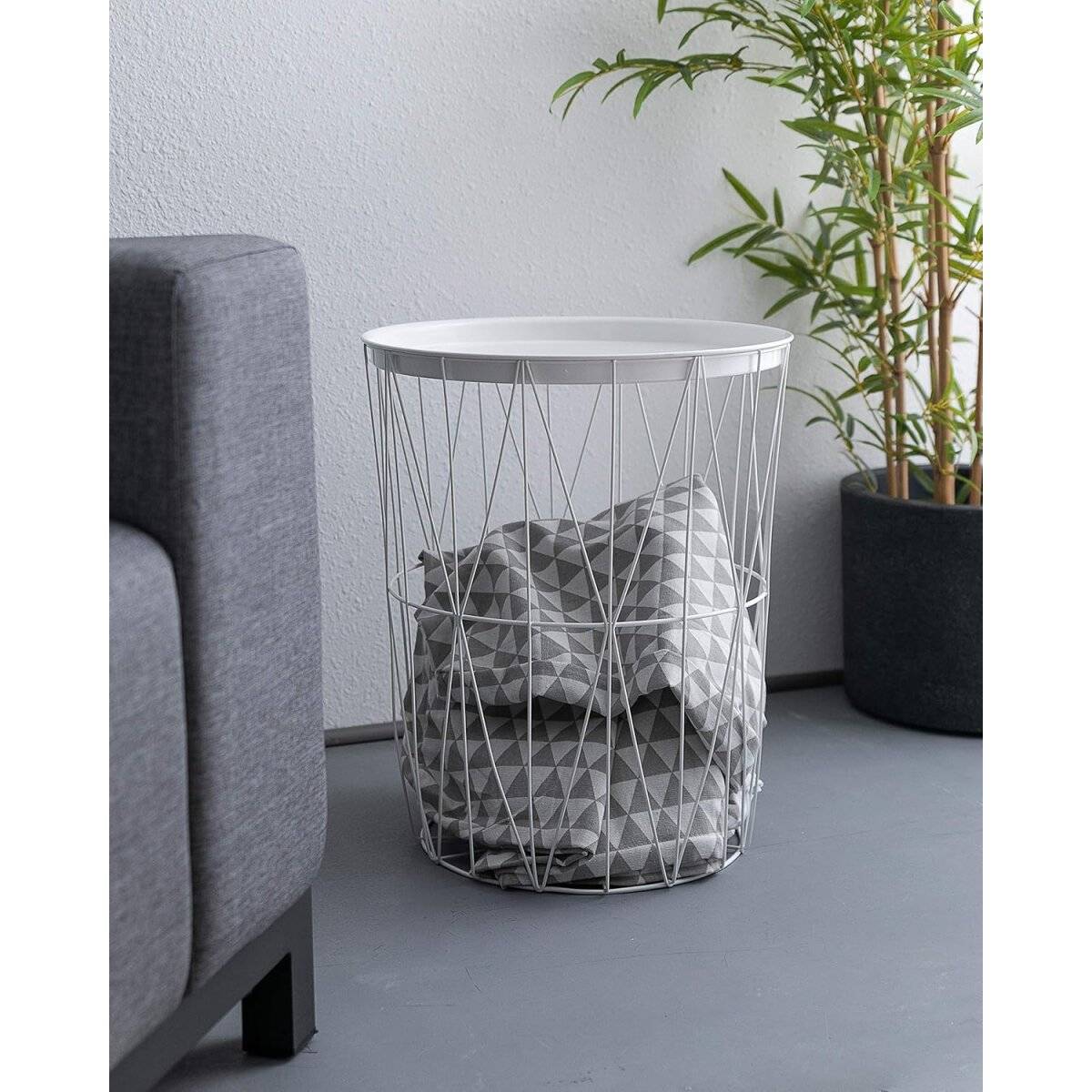 Greemotion Beistelltisch mit abnhembarem Tablett - vielseitig & dekorativ Weiß