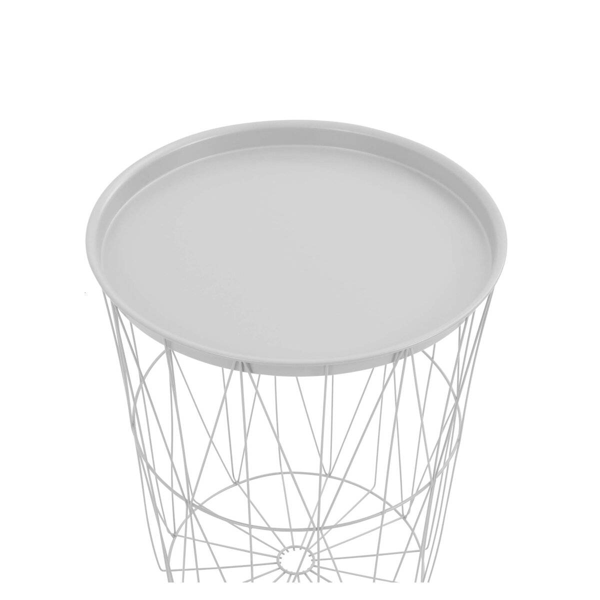 Greemotion Beistelltisch mit abnhembarem Tablett - vielseitig & dekorativ Weiß