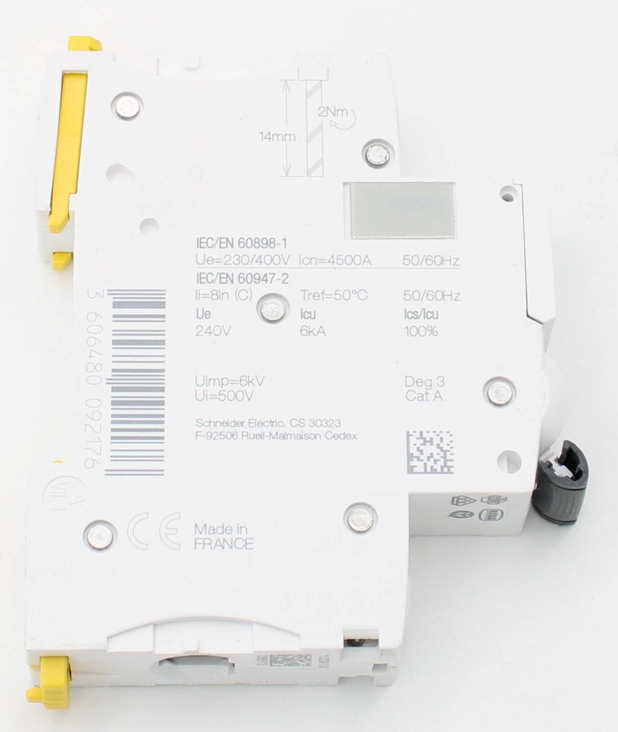 A9F64216 - Schneider Electric - Schutzschalter, Acti9 iC60a, 2-polig, 16 A, C-Kurve, 4500 A (IEC 60898-1), 6 kA (IEC 60947-2)