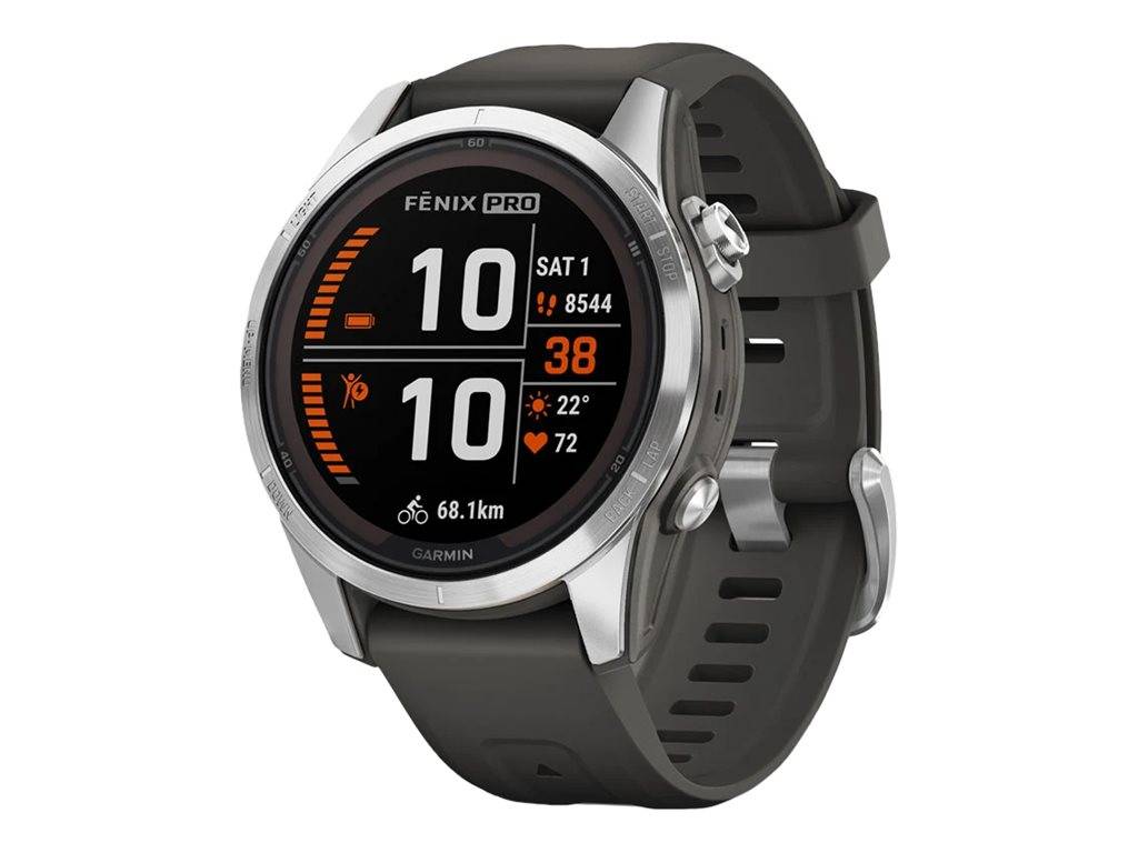 Garmin fenix 7S Pro - Solar Edition - 42 mm - faserverstärktes Polymer - intelligente Uhr mit Band - Silikon