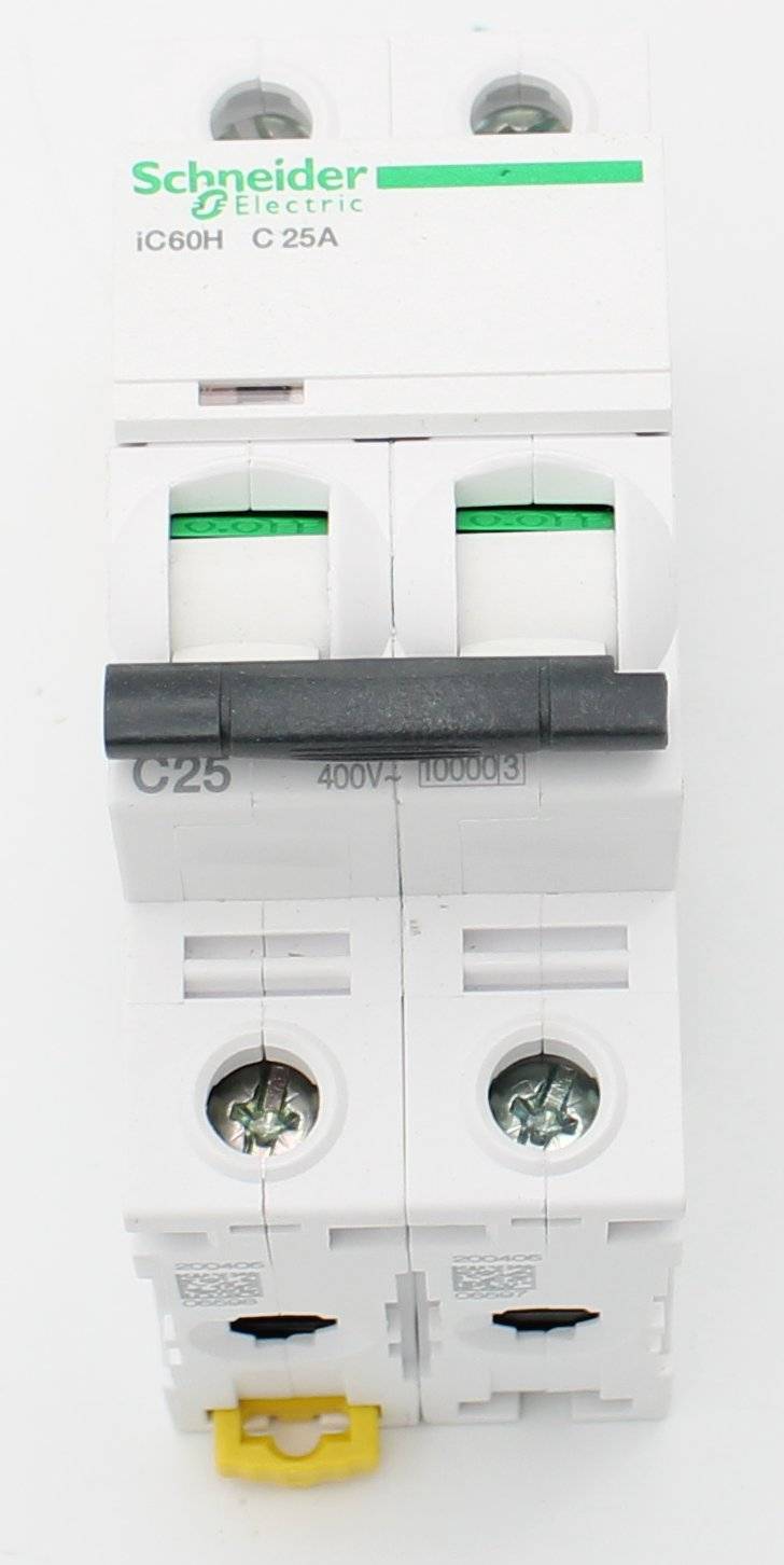 A9F84225 - Schneider Electric -Leitungsschutzschalter, Acti9 iC60H, 2P, 20 A, Charakteristik C, 10000 A (IEC 60898-1), 15 kA (IEC 60947-2)