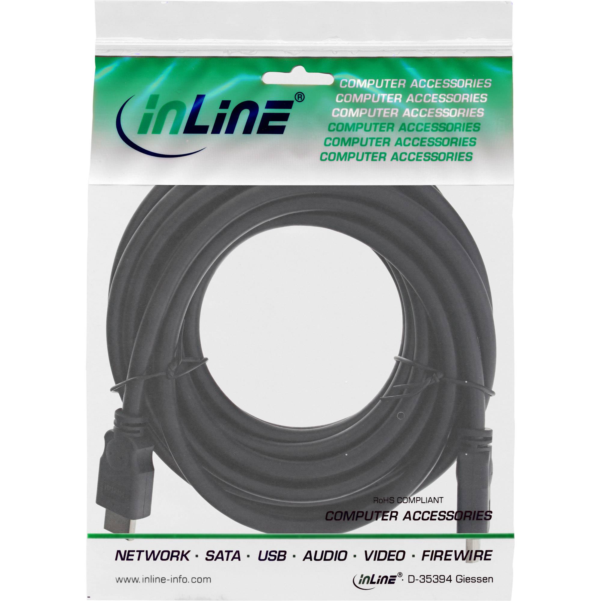 INLINE - HDMI Kabel - HDMI-High Speed - Stecker / Stecker - schwarz - 5m