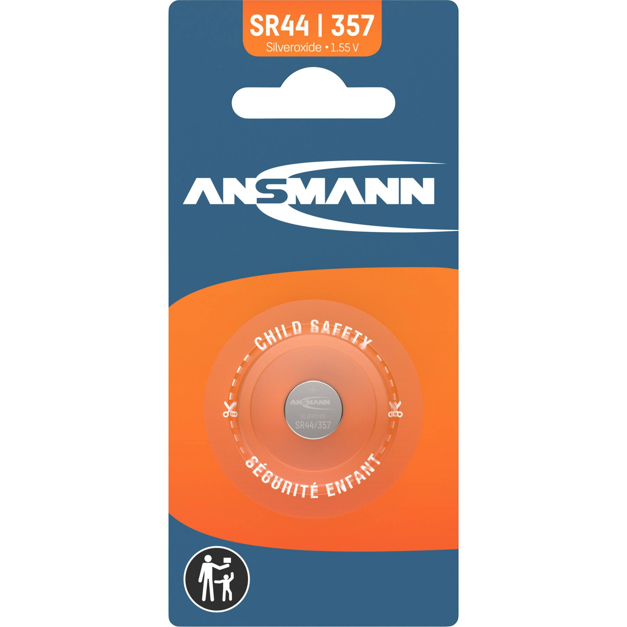 Knopfzelle 1,55 V 133 mAh SR44 11,6x5,4mm 1 St./Bl.ANSMANN
