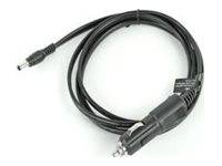 Schwarzes Gleichstrom-Stromkabel mit einem Autoanznder-Stecker auf der einen Seite und einem Hohlstecker auf der anderen Seite