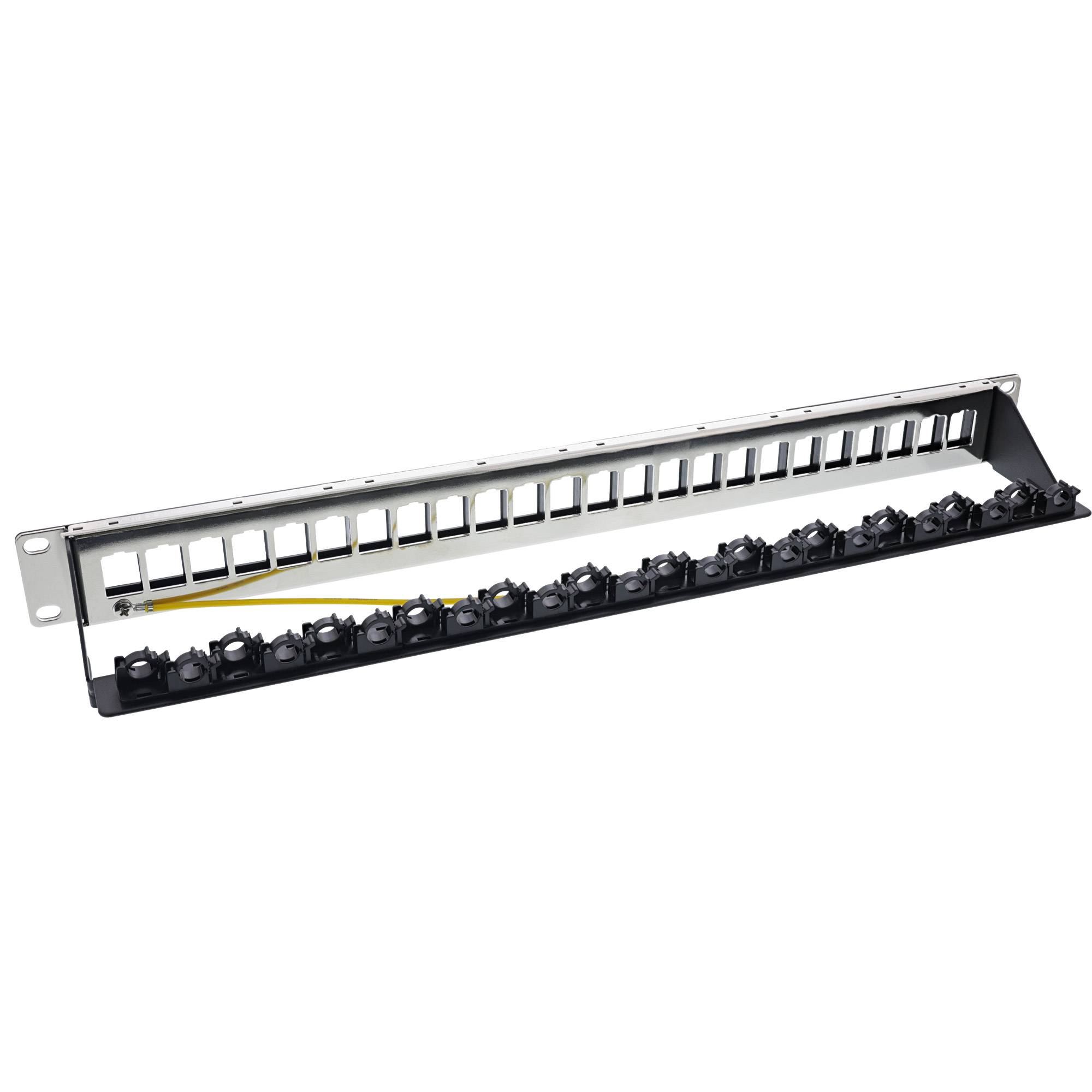 INLINE - Patchfeld 24-fach - Keystone Leerblech Patchpanel - 19"" - 1HE - schwarz