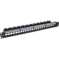 INLINE - Patchfeld 24-fach - Keystone Leerblech Patchpanel - 19"" - 1HE - schwarz