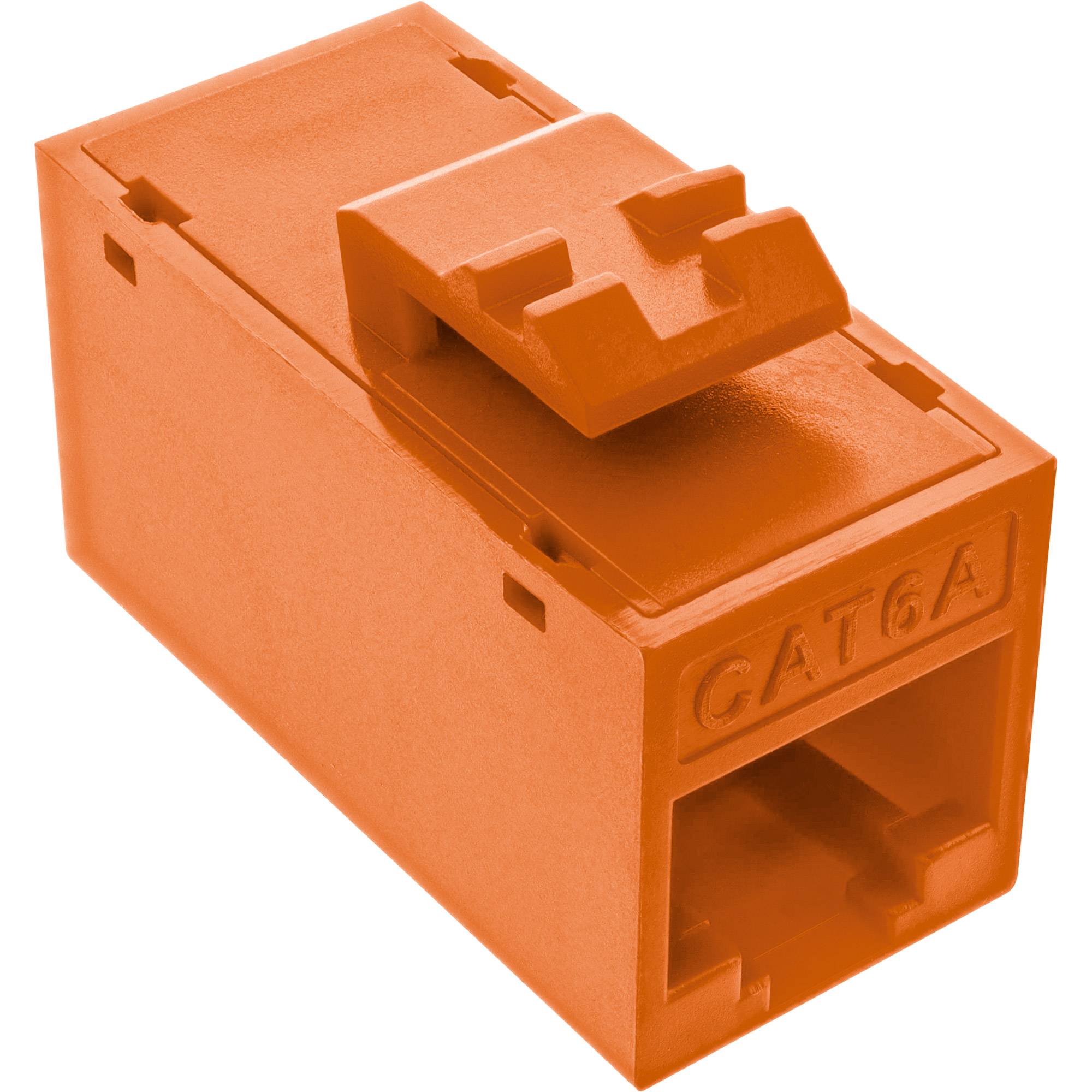 INLINE - Keystone RJ45 Buchse/Buchse - ungeschirmt - Cat.6A - 8er Pack - orange