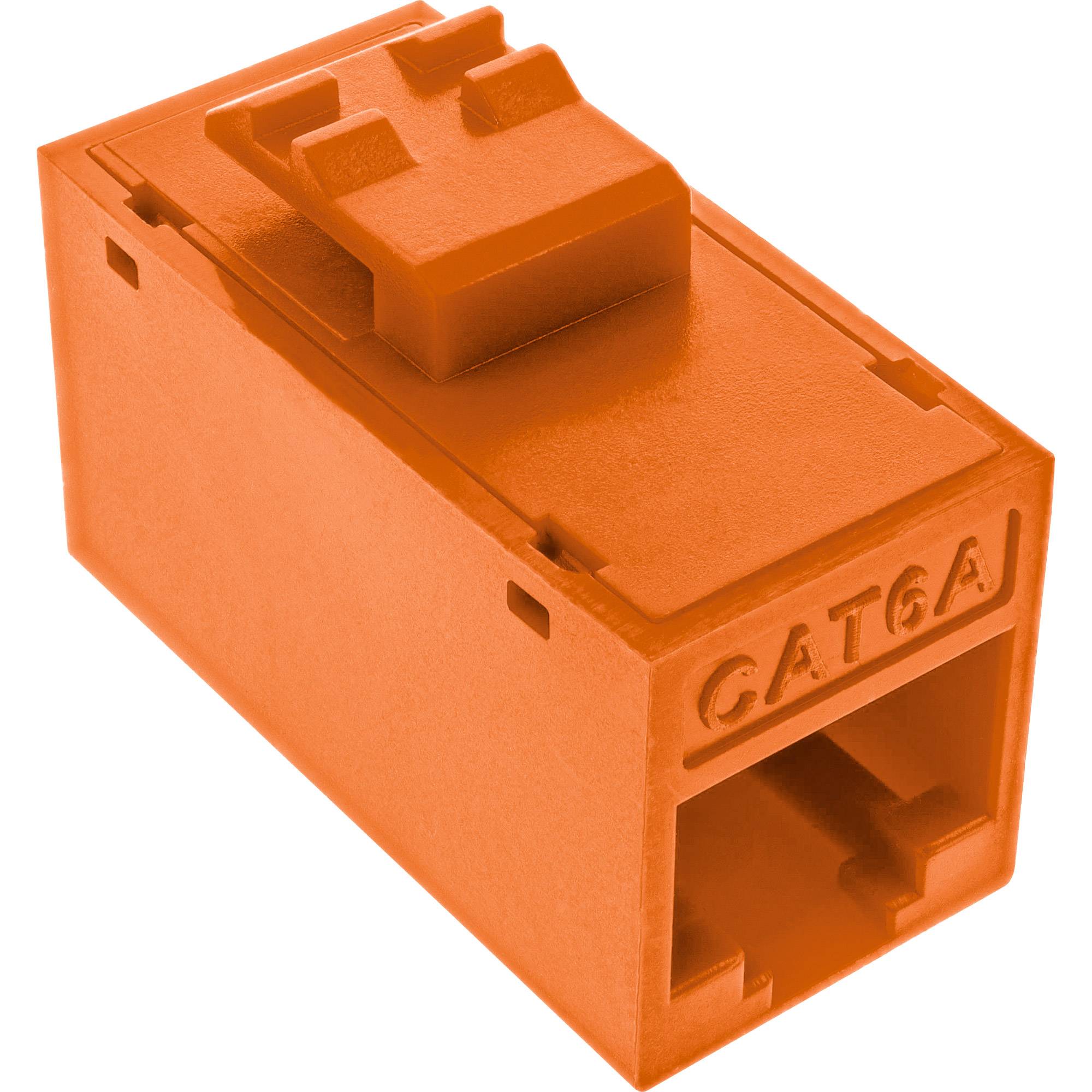 INLINE - Keystone RJ45 Buchse/Buchse - ungeschirmt - Cat.6A - 8er Pack - orange