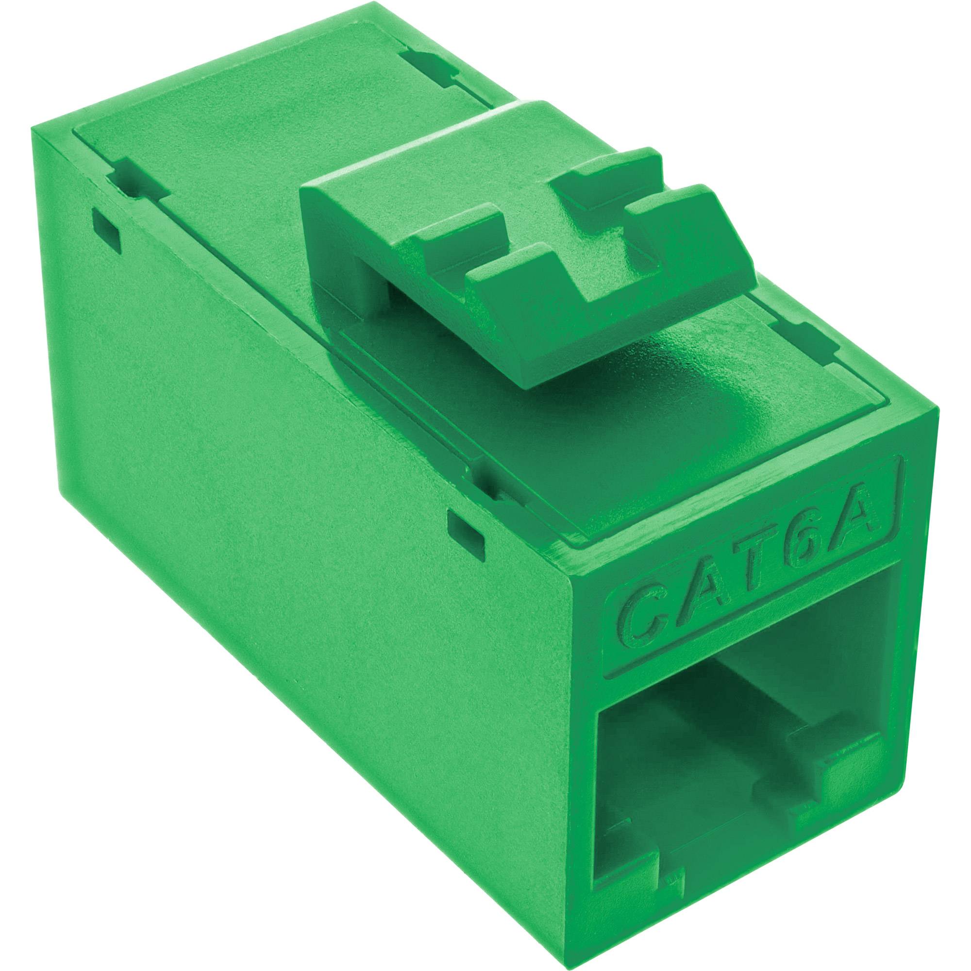 INLINE - Keystone RJ45 Buchse/Buchse - ungeschirmt - Cat.6A - 8er Pack - grün