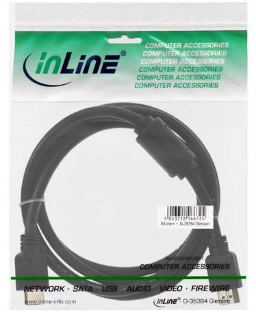 INLINE - HDMI Kabel - HDMI-High Speed - ST / ST - schwarz - mit Ferrit - 1,5m