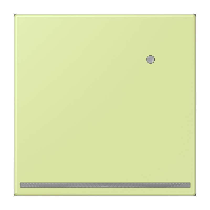 Ein hellgrünes quadratisches Panel mit einem kleinen kreisförmigen Sensor oben rechts und einer dünnen horizontalen Linie am unteren Rand.