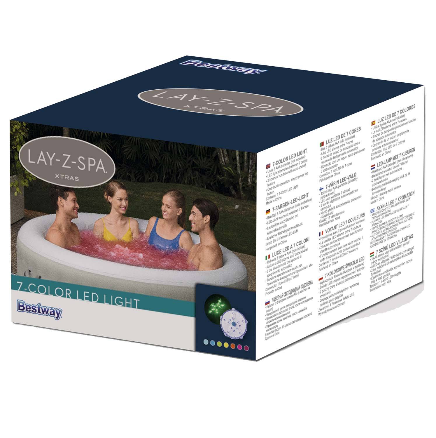 Bestway 60303 - LAY-Z-SPA Xtras 7-farbiges LED-Licht 9,2 x 6,2 cm