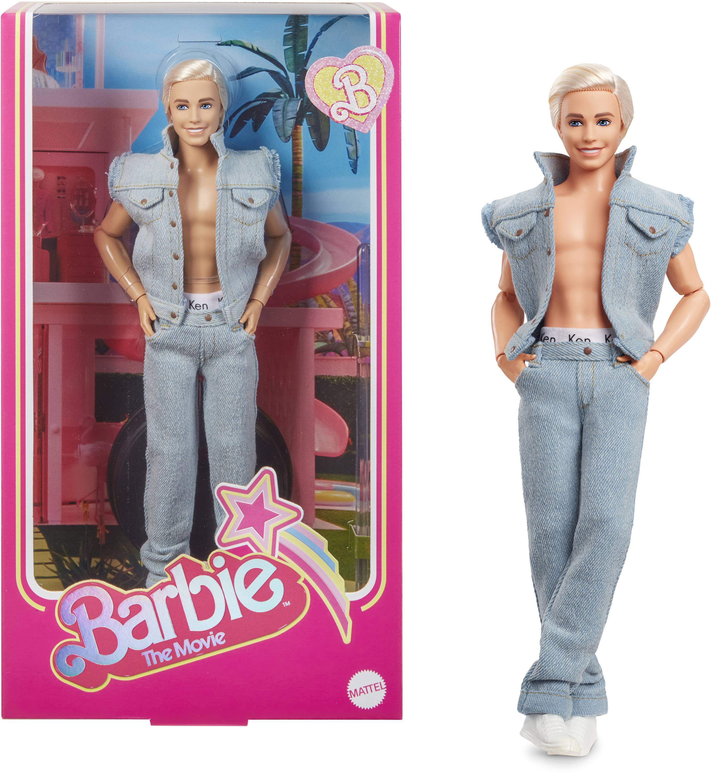 Barbie Signature The Movie - Ken-Puppe zum Film im Jeans-Outfit und original Ken-Unterwäsche