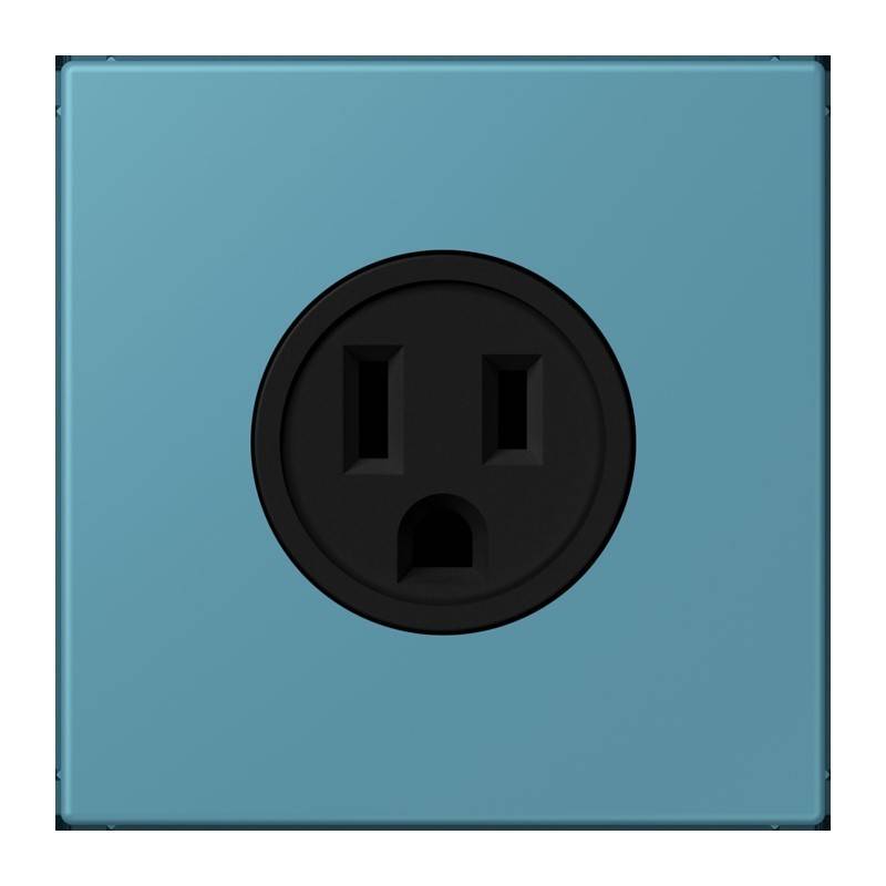 Ein Gesicht, das mit einem Steckdosendesign gezeichnet wurde, mit einem überraschten Ausdruck, bestehend aus zwei vertikalen Linien als Augen und einem Halbkreis als Mund.