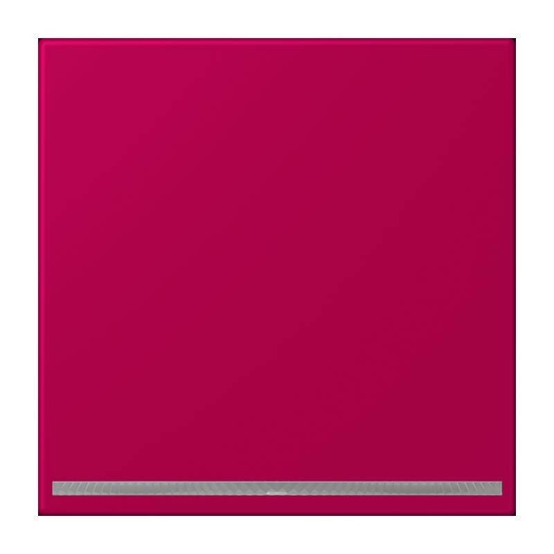 Ein quadratischer, roter Kachel mit einer glatten Oberfläche und einer dezenten horizontalen Textur am unteren Rand.