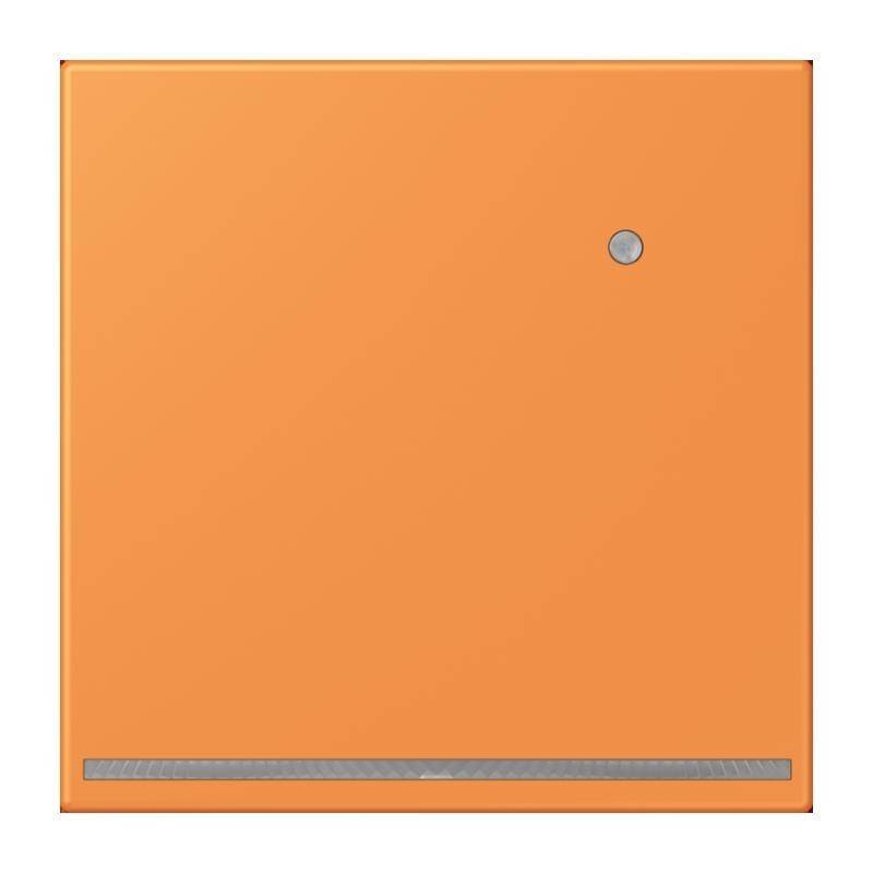 Ein orangefarbenes Quadrat mit einem kleinen grauen Kreis und einer dünnen grauen Linie am unteren Rand. Minimalistisches Design, neutraler Hintergrund.