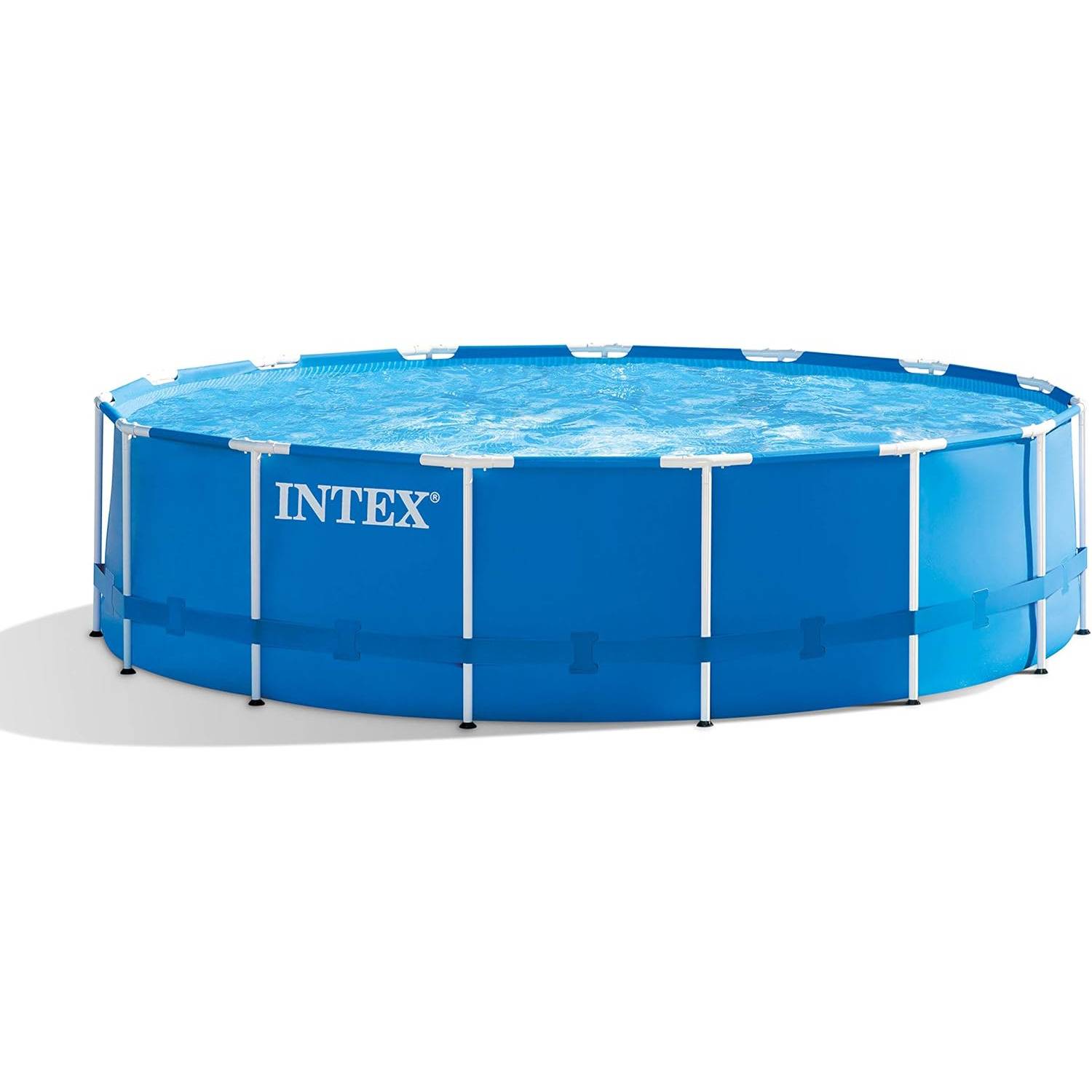 INTEX 28242GN Frame Pool Set 457x122cm mit Filterpumpe Abdeckplane Leiter Plane
