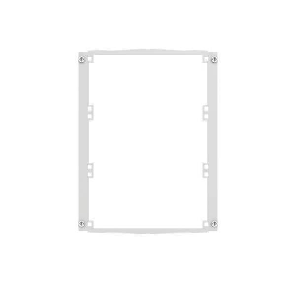 Eine leere, rechteckige Kontur mit kleinen, kreisförmigen Markierungen an den Ecken und Seiten, möglicherweise ein Rahmen oder eine Vorlage ohne Inhalt im Inneren.