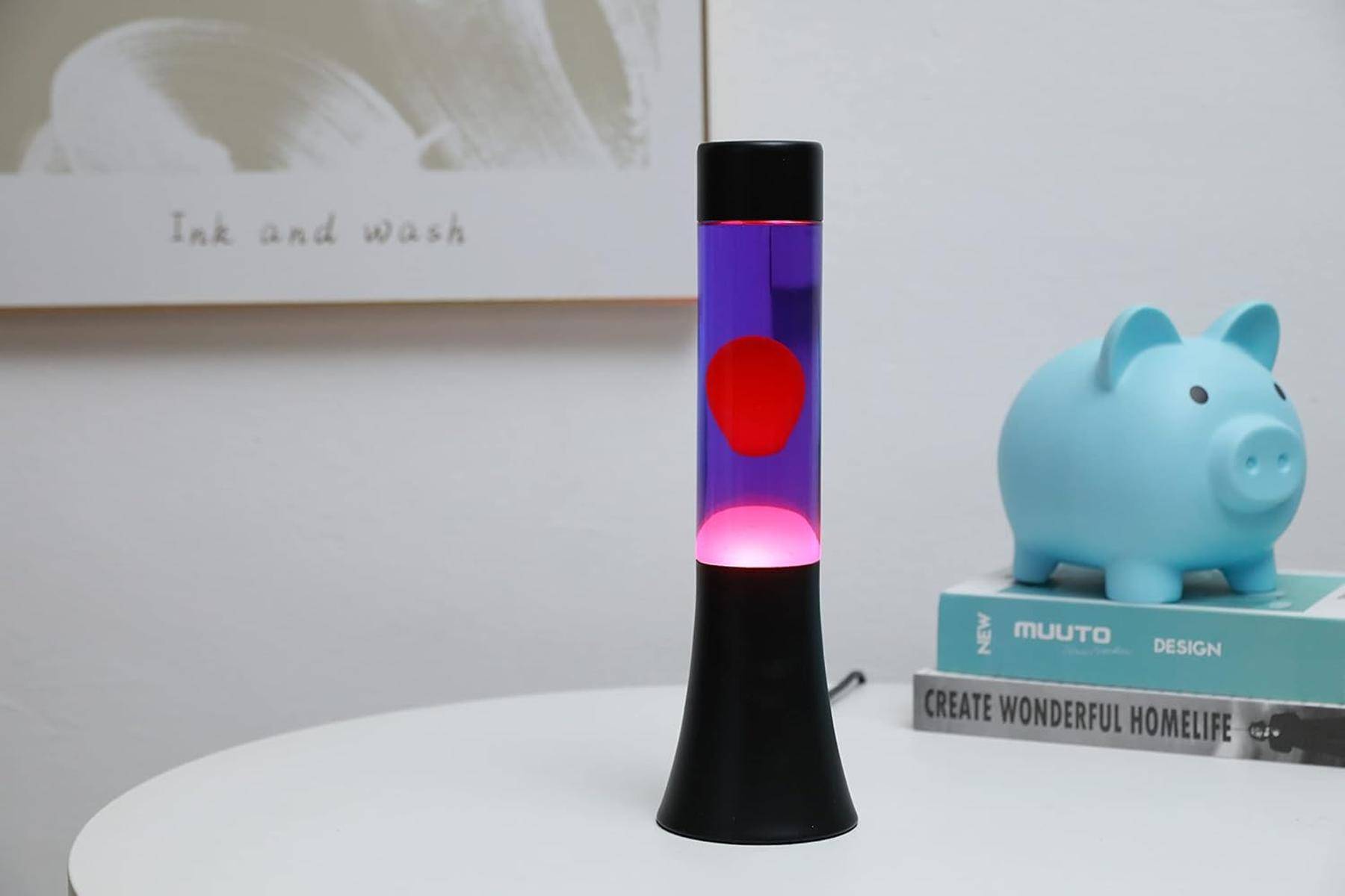 I-TOTAL® Lavalampe Magie Einzigartiges für Ihr Zuhause Lila Rose Flared