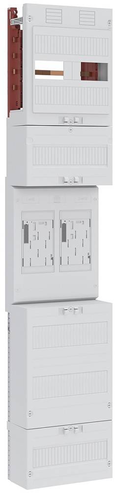 Das Bild zeigt eine weiße, wandmontierte Stereo-Lautsprechereingangsbuche mit zwei Anschlüssen, die für den Anschluss an Wandeinbau-Audiosysteme konzipiert ist.