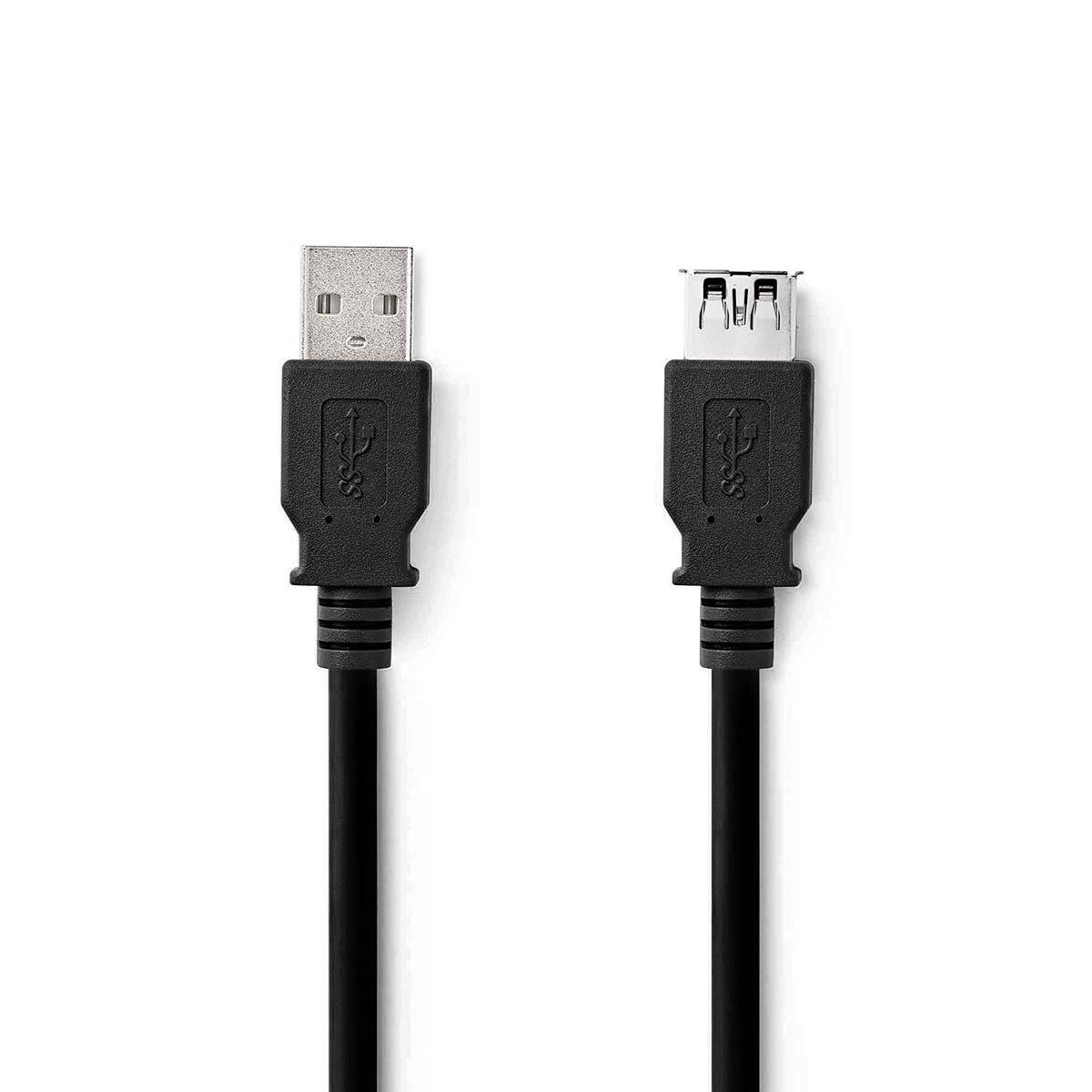 Nedis CCGL61010BK10 - 1 m - USB A - USB A - USB 3.2 Gen 1 (3.1 Gen 1) - 5000 Mbit/s - Schwarz