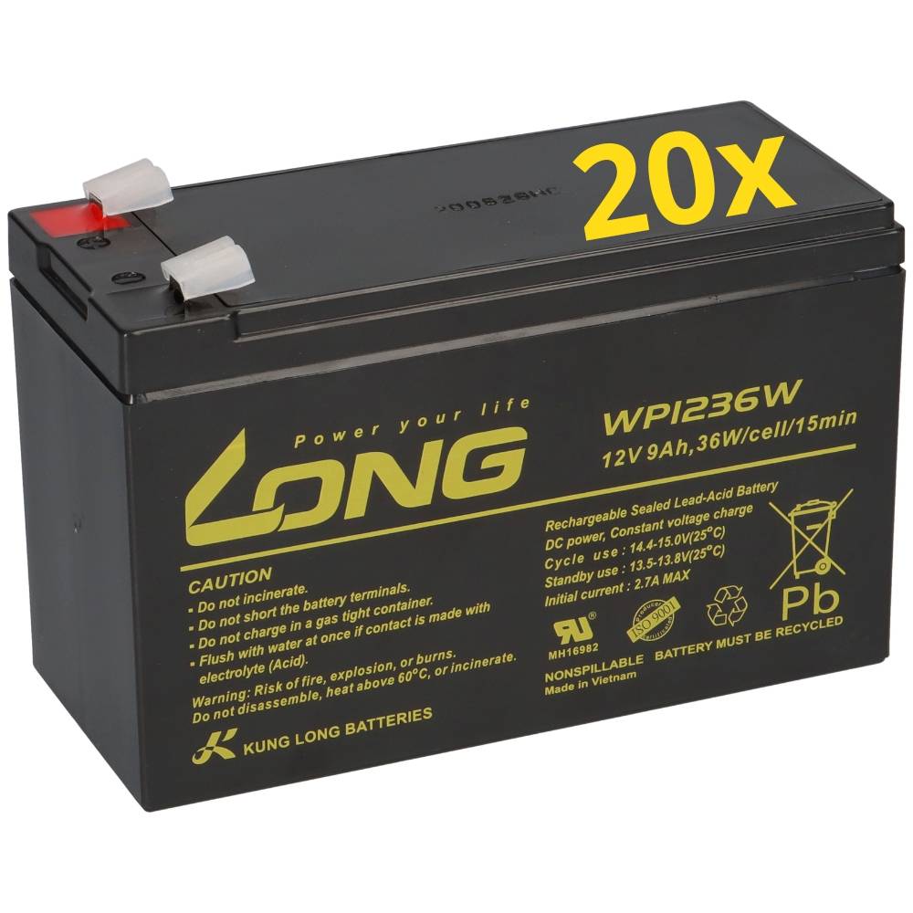 Schwarze versiegelte Blei-Säure-Batterie mit der Bezeichnung „LONG