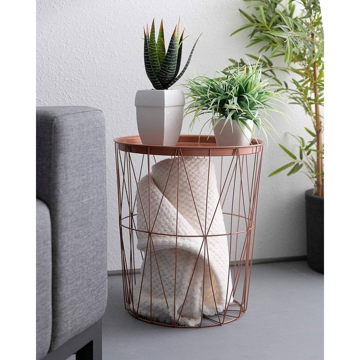 Greemotion Beistelltisch mit abnhembarem Tablett - vielseitig & dekorativ Kupfer