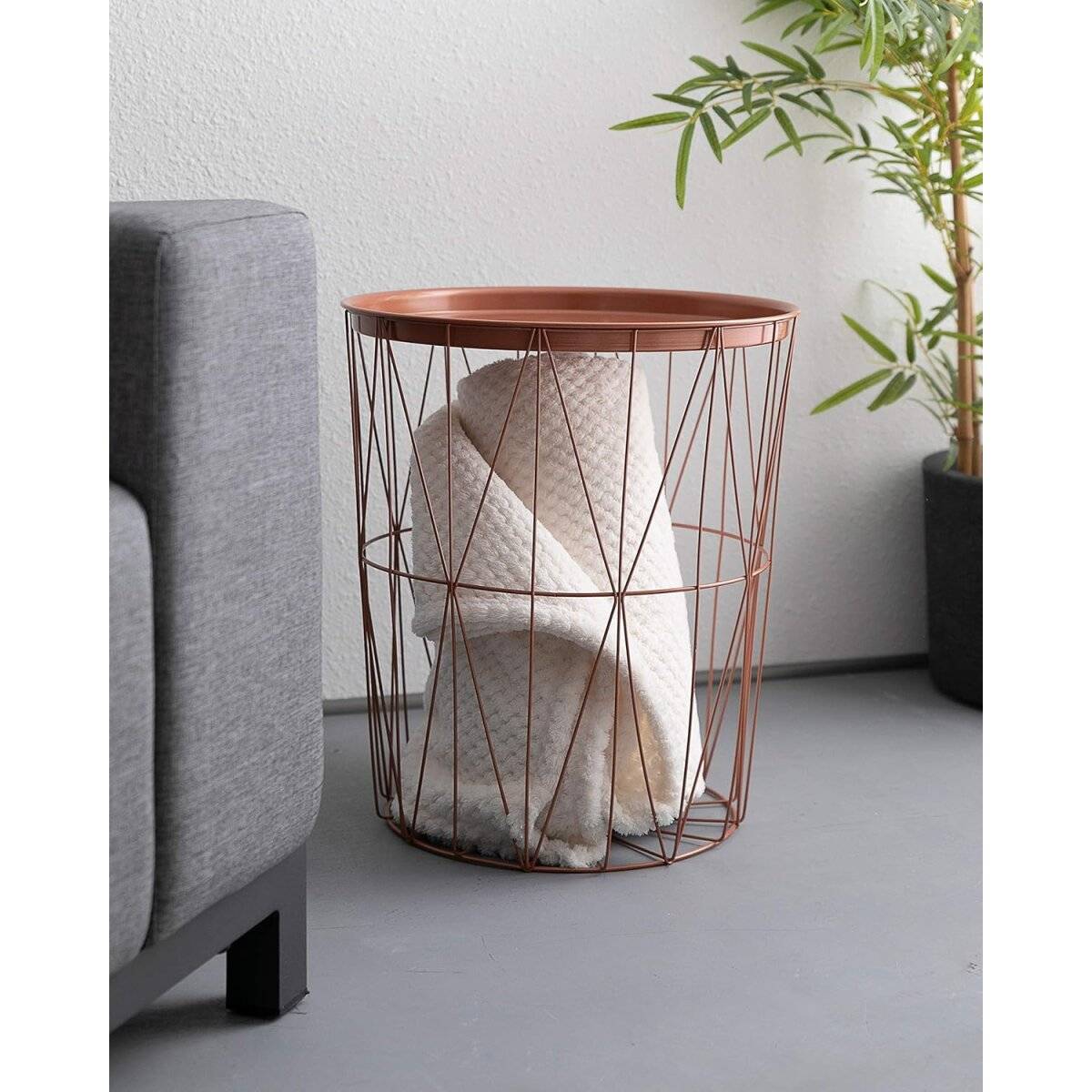 Greemotion Beistelltisch mit abnhembarem Tablett - vielseitig & dekorativ Kupfer