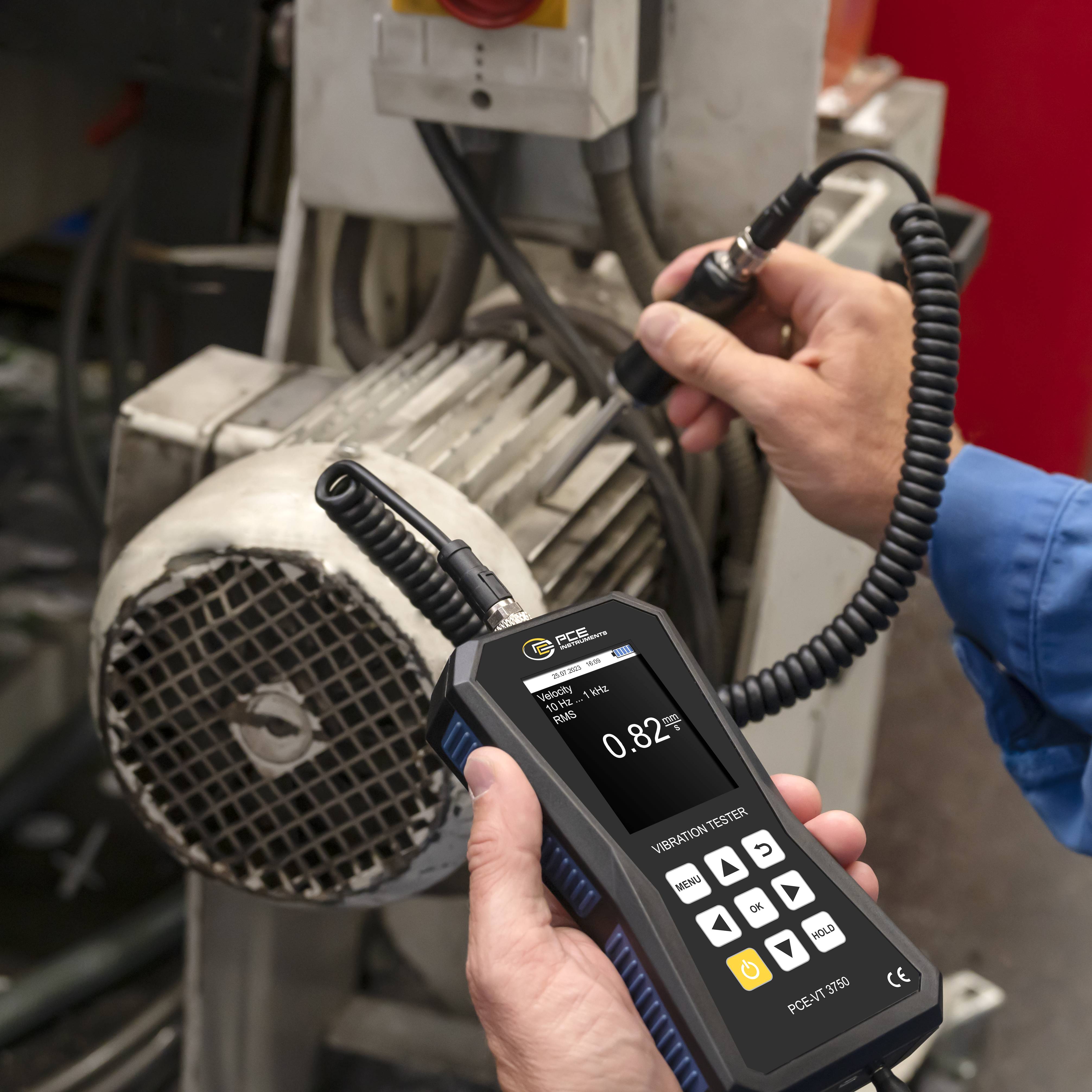 PCE Instruments Vibrationsmessgerät PCE-VT 3750S inkl. Nadelfühler |Kopfhörer |Beschleunigung |Geschwindigkeit |Weg