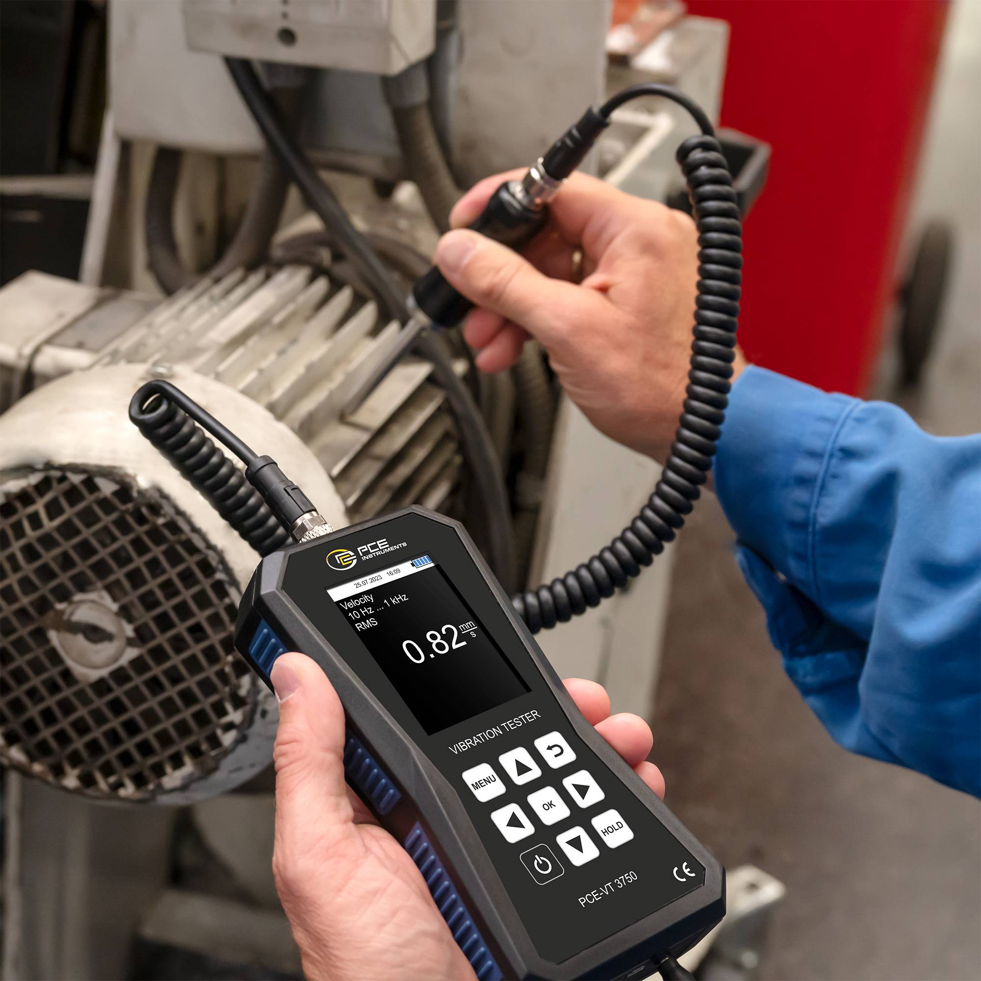 PCE Instruments Vibrationsmessgerät PCE-VT 3750S inkl. Nadelfühler |Kopfhörer |Beschleunigung |Geschwindigkeit |Weg