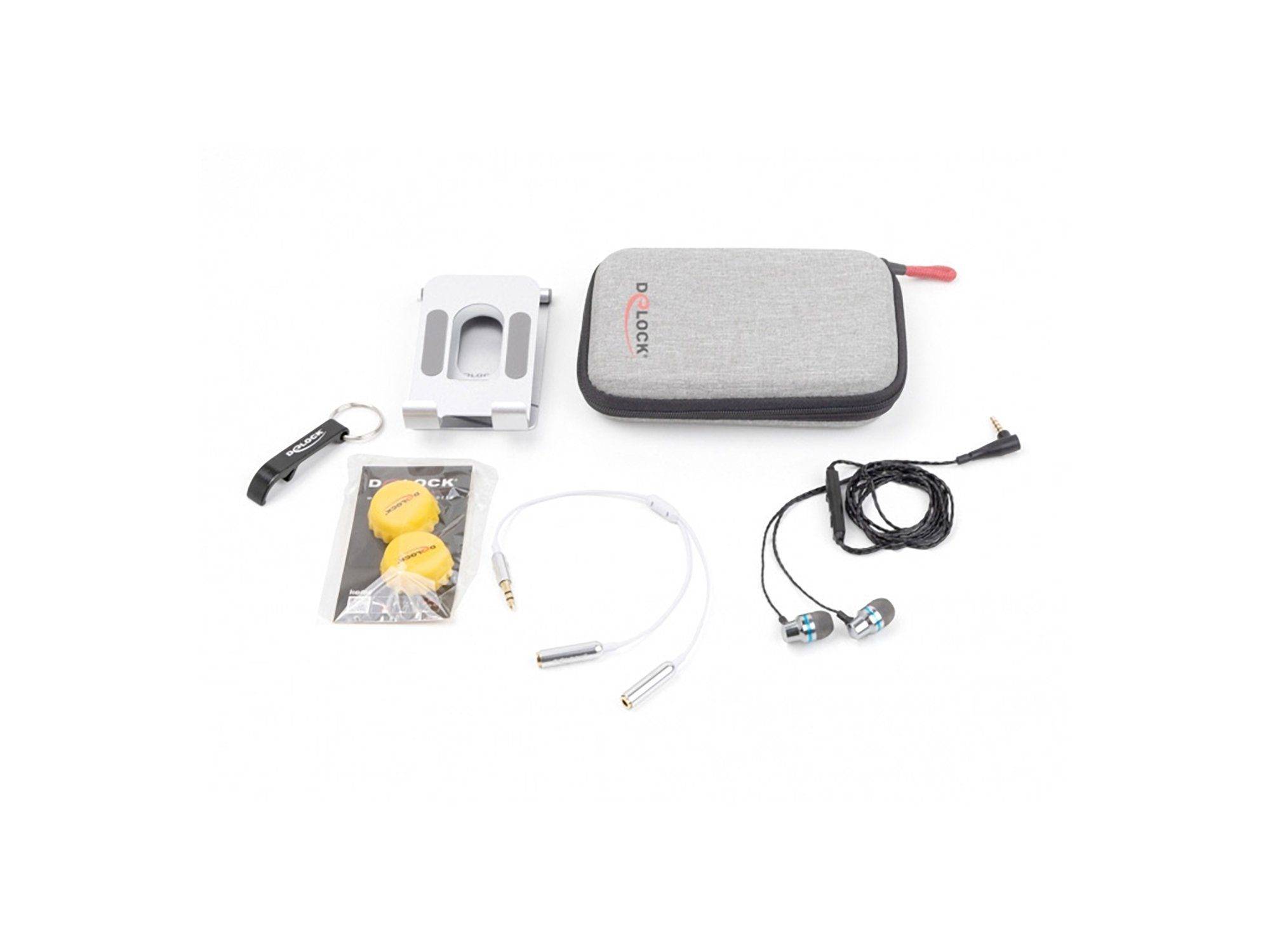 Delock Travel Kit I / Sound Edition - Audiosplitter / Kopfhörer / Halterung