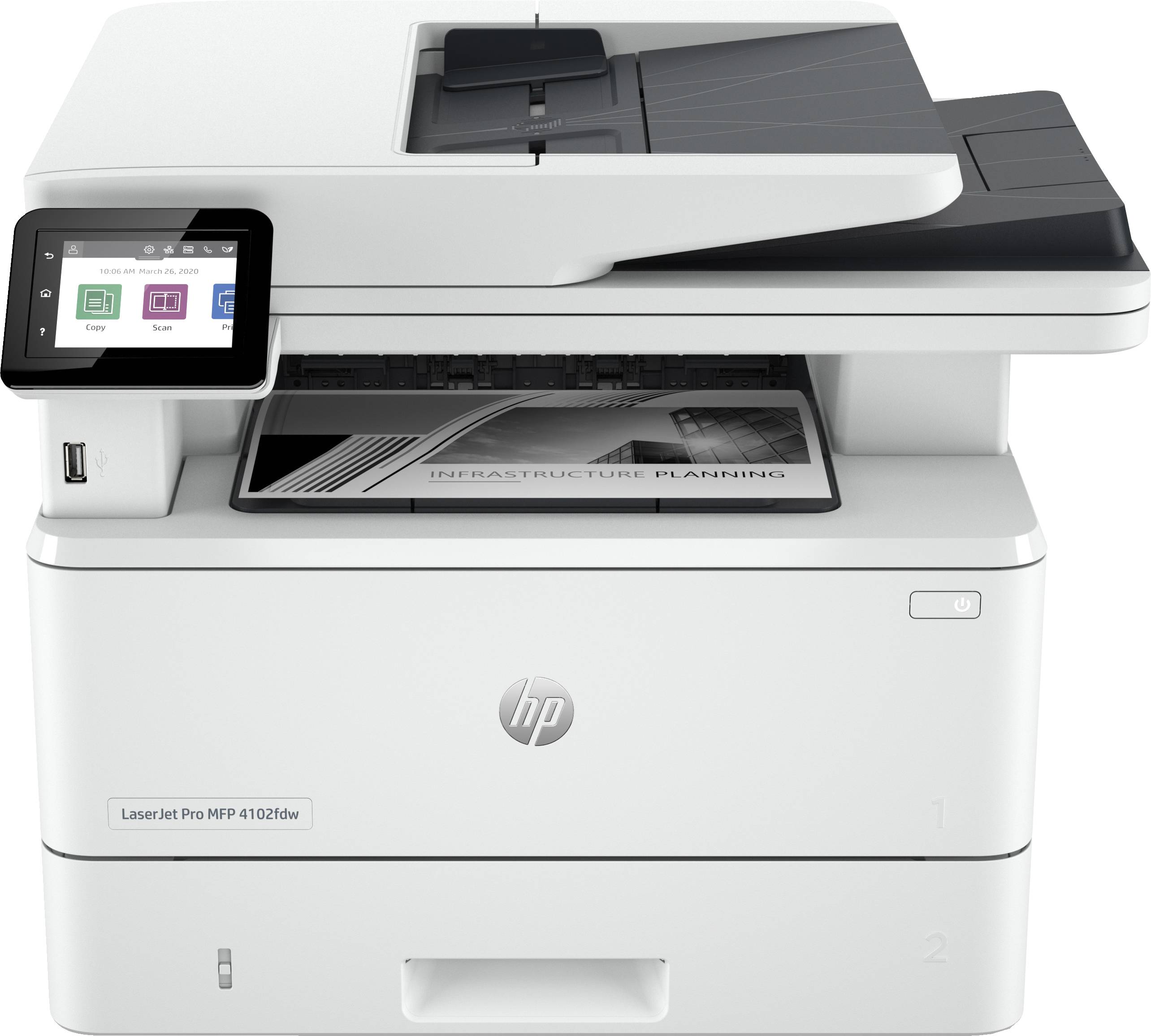 HP LaserJet Pro MFP 4102fdw Drucker - Schwarzweiß - Drucker für Kleine und mittlere Unternehmen - Drucken - Kopieren - Scannen - Faxen - Wireless