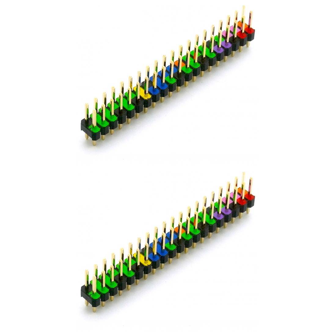 2 x 40 Pin GPIO Header für Raspberry Pi, farbig kodiert, Extended Version