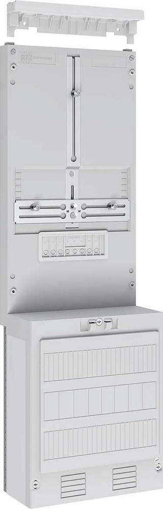 Eine Metallhalterung mit verstellbaren Horizontalstäben, die entwickelt wurde, um elektrische Schaltschränke oder Geräte sicher an einer ebenen Oberfläche zu befestigen.