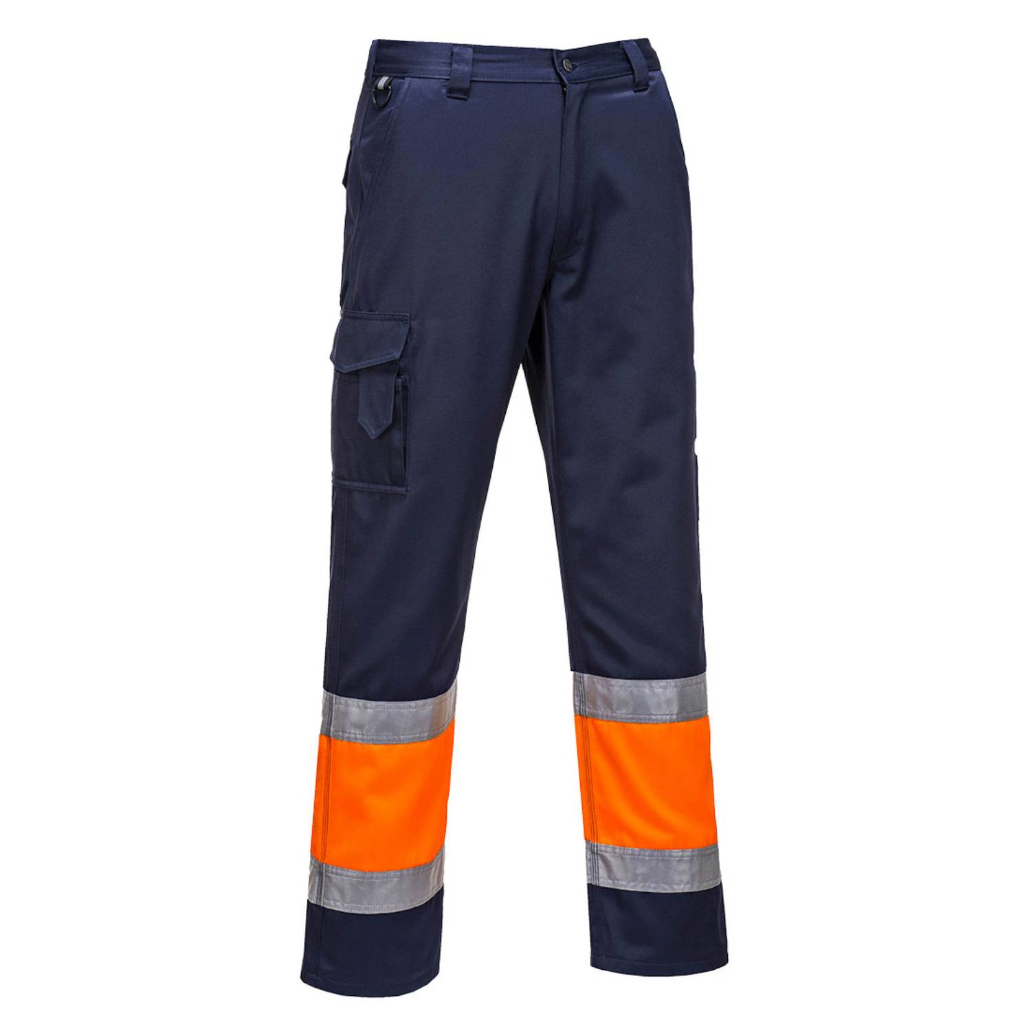 Portwest® E049 HiVis Warnschutz Kontrast Service Bundhose EN ISO 20471 Klasse 1 Orange/Marine Größe: M