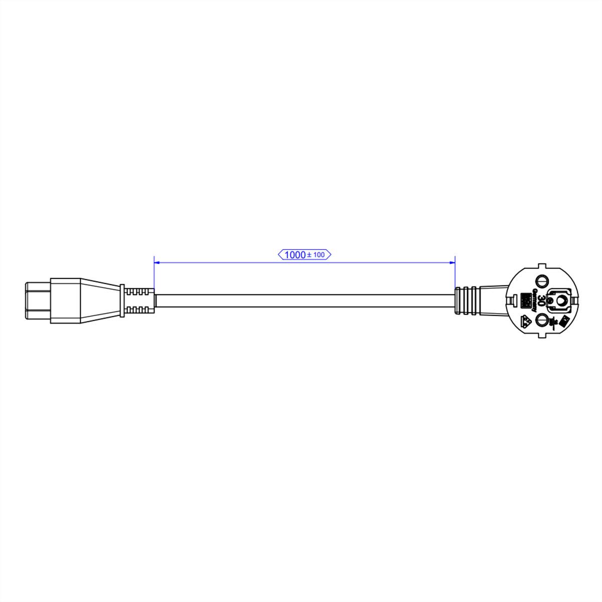 Bachmann 304.1054, 1 m, Netzstecker Typ E+F, IEC C5, H05VV-F, 250 V, 2.5 A