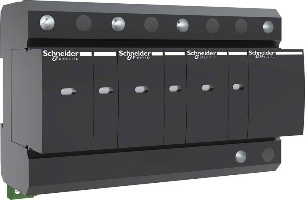 Eine Reihe schwarzer Schneider Electric Sicherungsautomaten auf einer Tafel, jeder mit dem Firmenlogo beschriftet und einem Kippschalter in der Mitte.