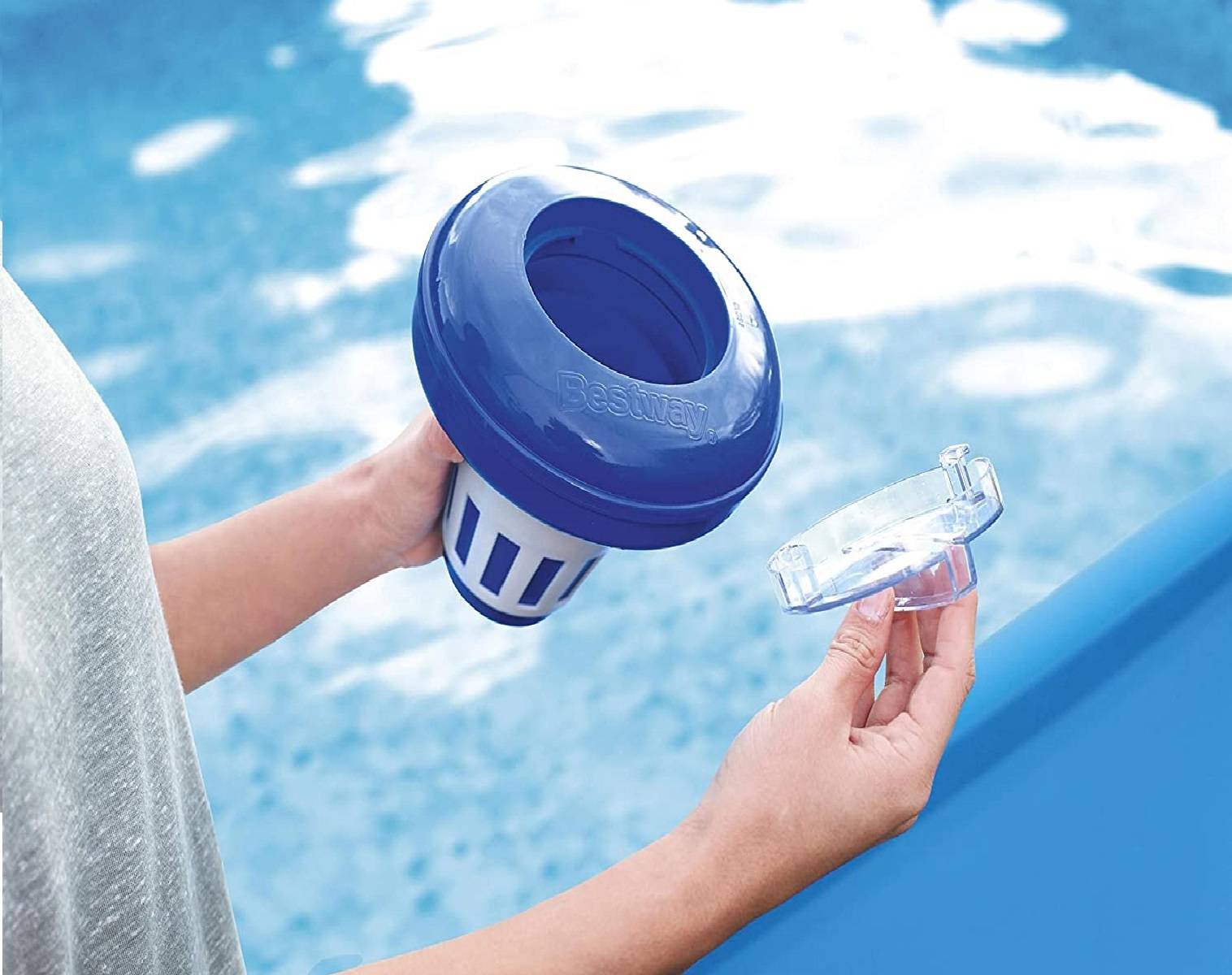Bestway Flowclear | Dosierschwimmer | blau | für gleichmäßige Chemikalienverteilung | ideal für Pools und Whirlpools