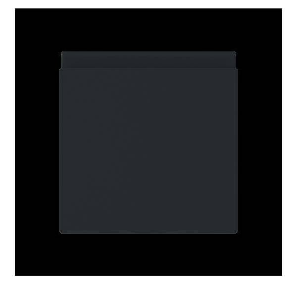 Ein schwarzes Quadrat vor einem schwarzen Hintergrund.