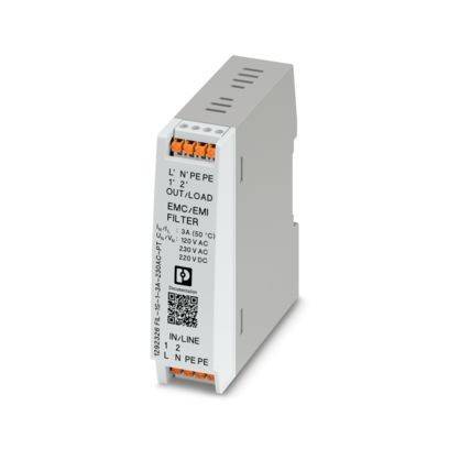 Ein EMC/EMI-Filtergerät mit Eingangs- und Ausgangsmarkierungen, das zur Verringerung elektromagnetischer Störungen in elektrischen Systemen verwendet wird.