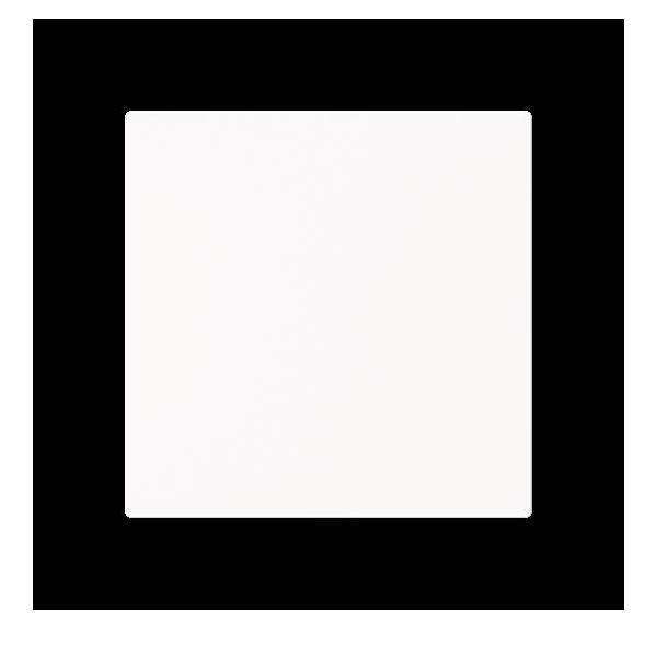 Ein einfaches weißes Quadrat in der Mitte, umgeben von einem dicken schwarzen Rahmen.