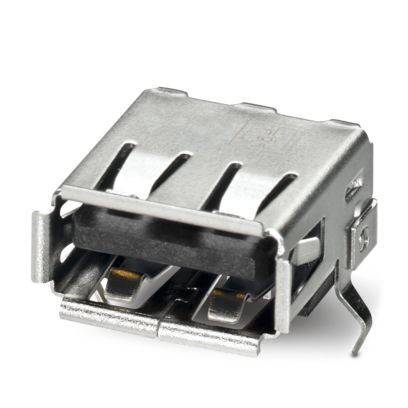 Eine Nahaufnahme einer USB-Anschlussbuchse, die das Metallgehäuse und die internen Stecker zeigt, die zur Datenübertragung und zum Aufladen von Geräten verwendet werden.