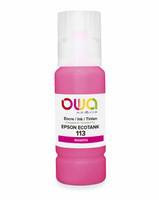Eine Magenta-Tintenflasche für Epson EcoTank-Drucker mit dem OWA Armor-Logo und gekennzeichnet als „Epson EcoTank 113 Magenta
