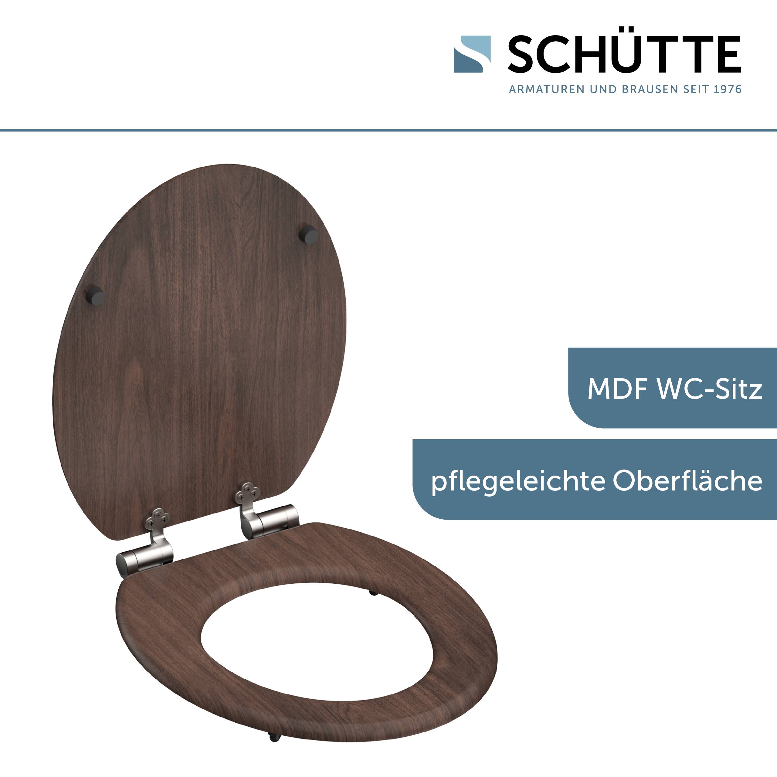 MDF WC-Sitz DARK WOOD, mit Absenkautomatik