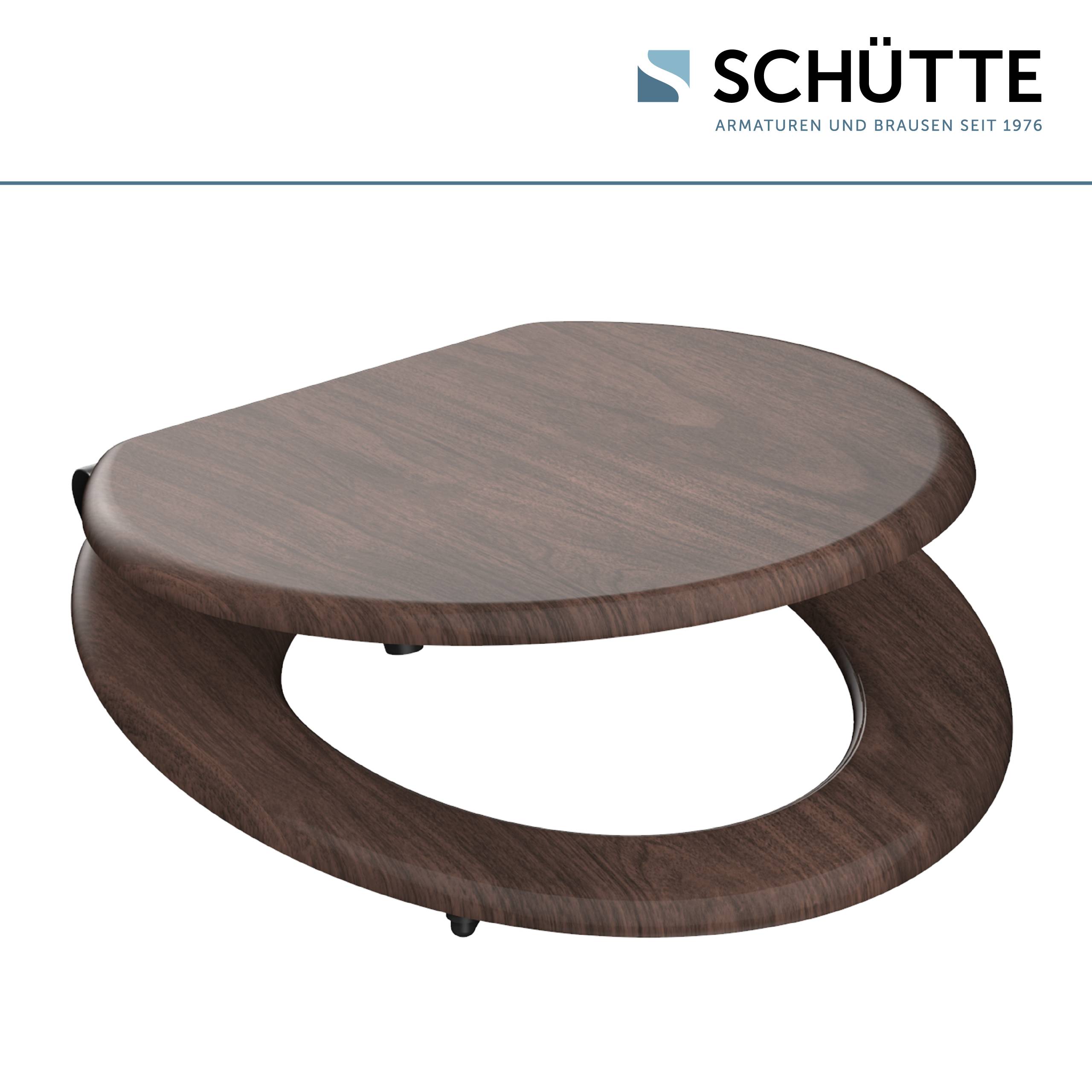 MDF WC-Sitz DARK WOOD, mit Absenkautomatik